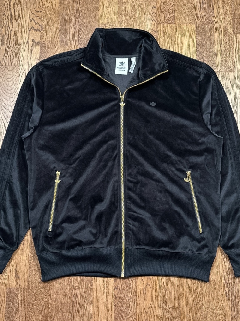 Adidas Originals Adicolor Velour Firebird Gold Zipper Track Jacket Mens Large